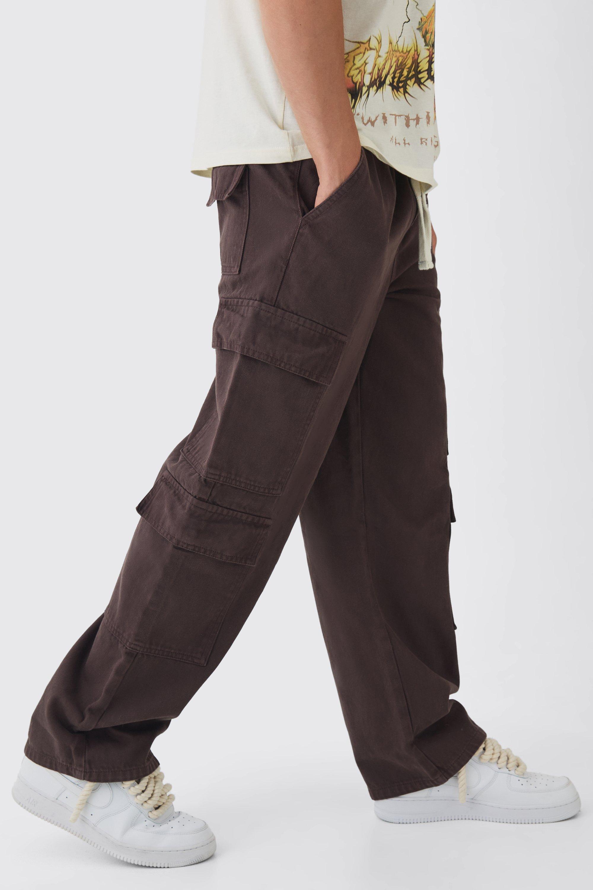 Elasticated Baggy Fit Multi Cargo Trousers | boohooMAN USA Product Image