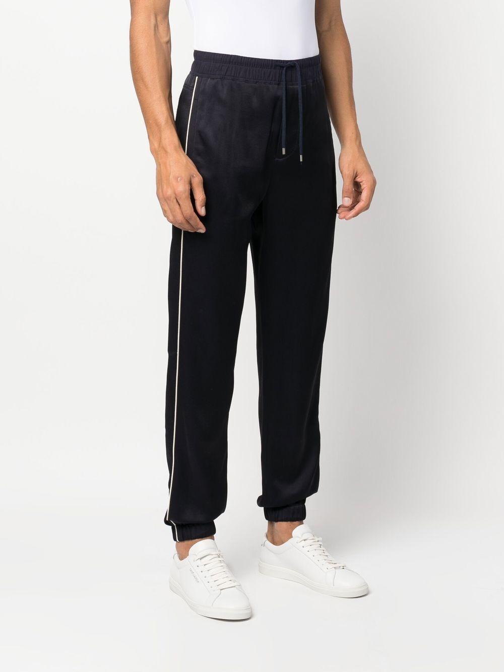 Slim-fit Tapered Suede Track Pants In Black Product Image