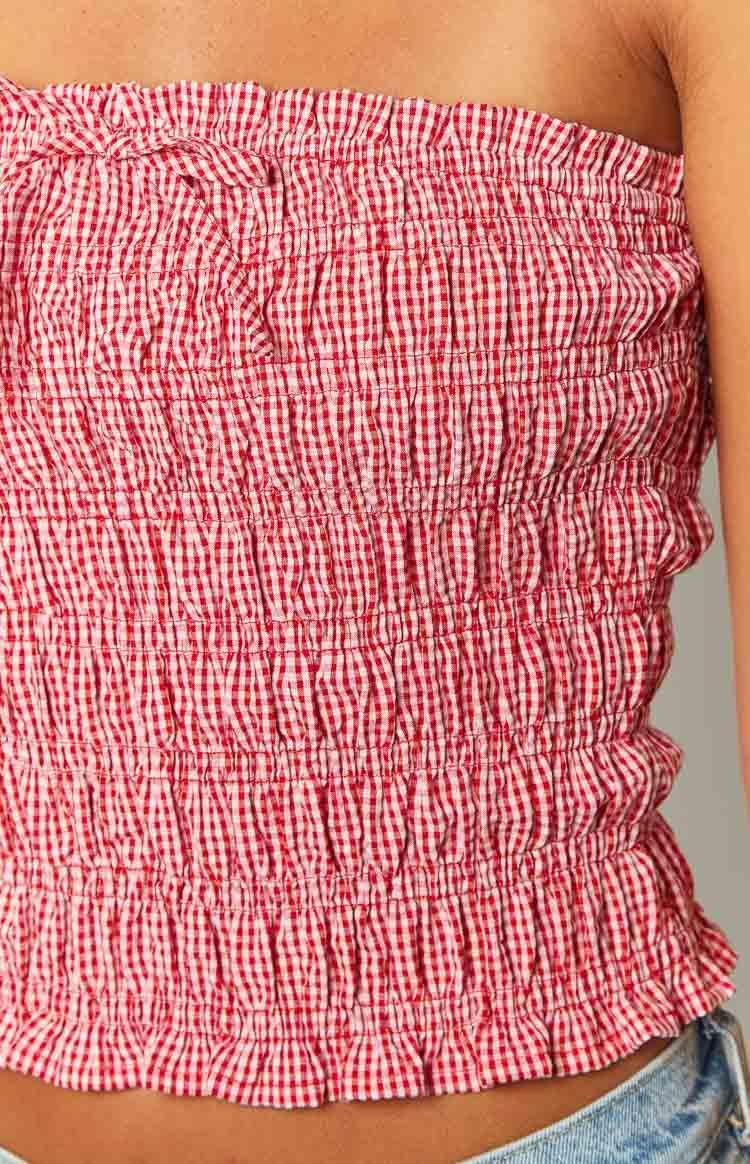 Forever Young Red Gingham Top Product Image