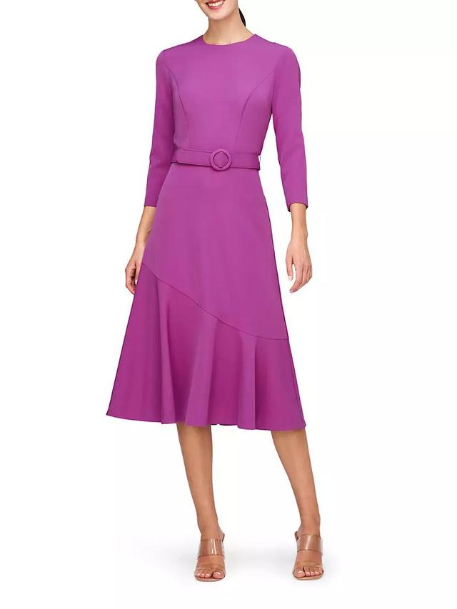 Womens Polly Belted Flounce Midi-Dress Product Image