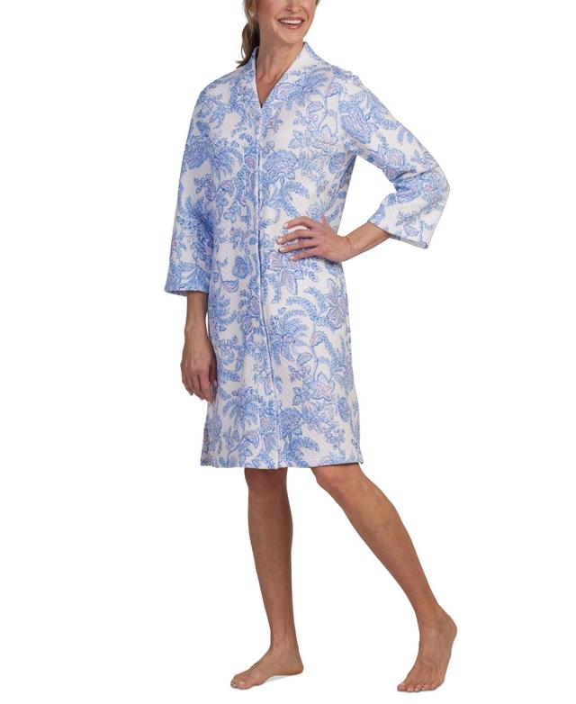 Miss Elaine Womens Quilted Floral Snap-Front Robe Product Image