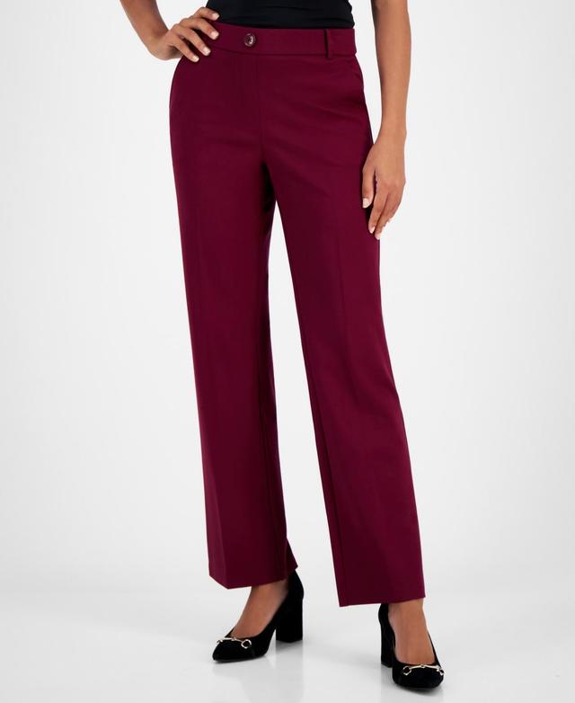 Kasper Womens Mid-Rise Pull-On Straight-Leg Pants Product Image