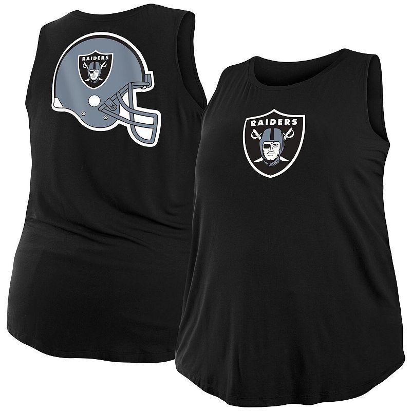 Womens New Era Black Las Vegas Raiders Plus Size Tank Top Product Image