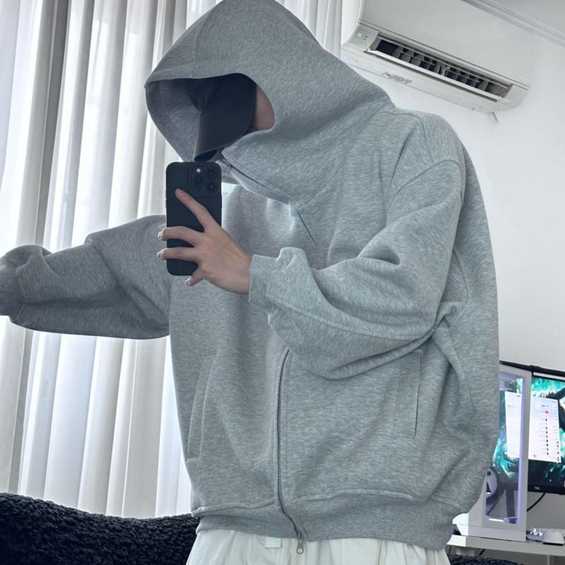 Plain Zip Hoodie Product Image