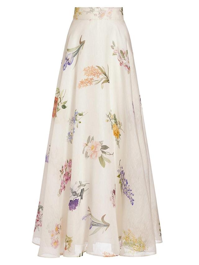 Womens Natura Linen-Silk Floral Maxi Skirt Product Image