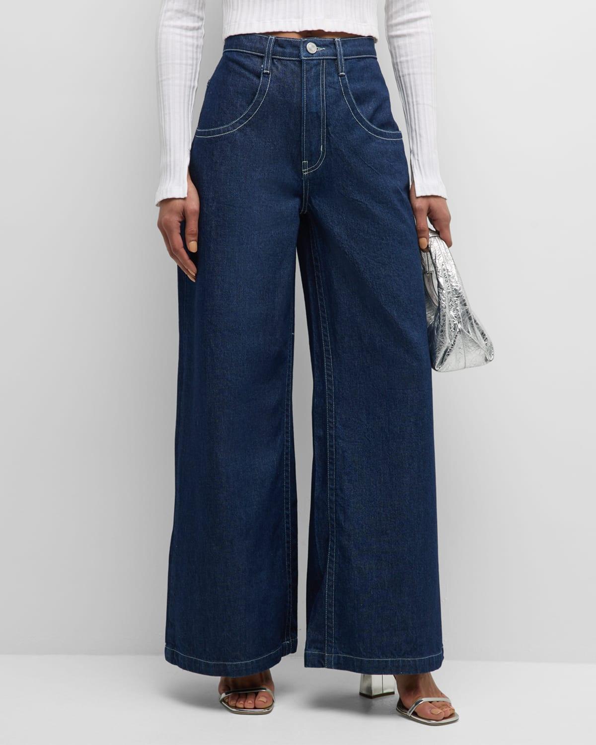 FRAME The Skater High Waist Wide Leg Jeans Product Image