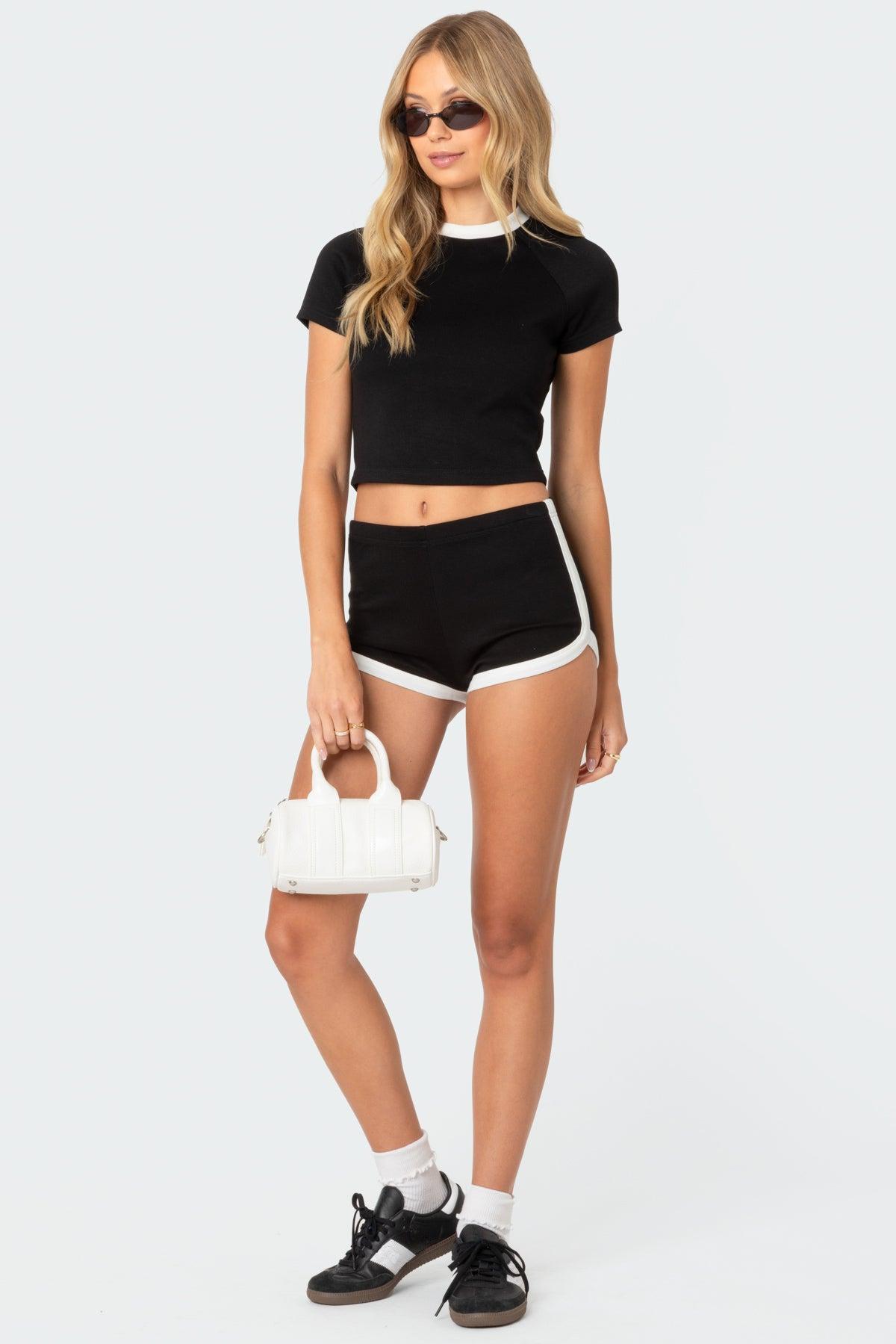 Elana Contrast Micro Shorts Product Image