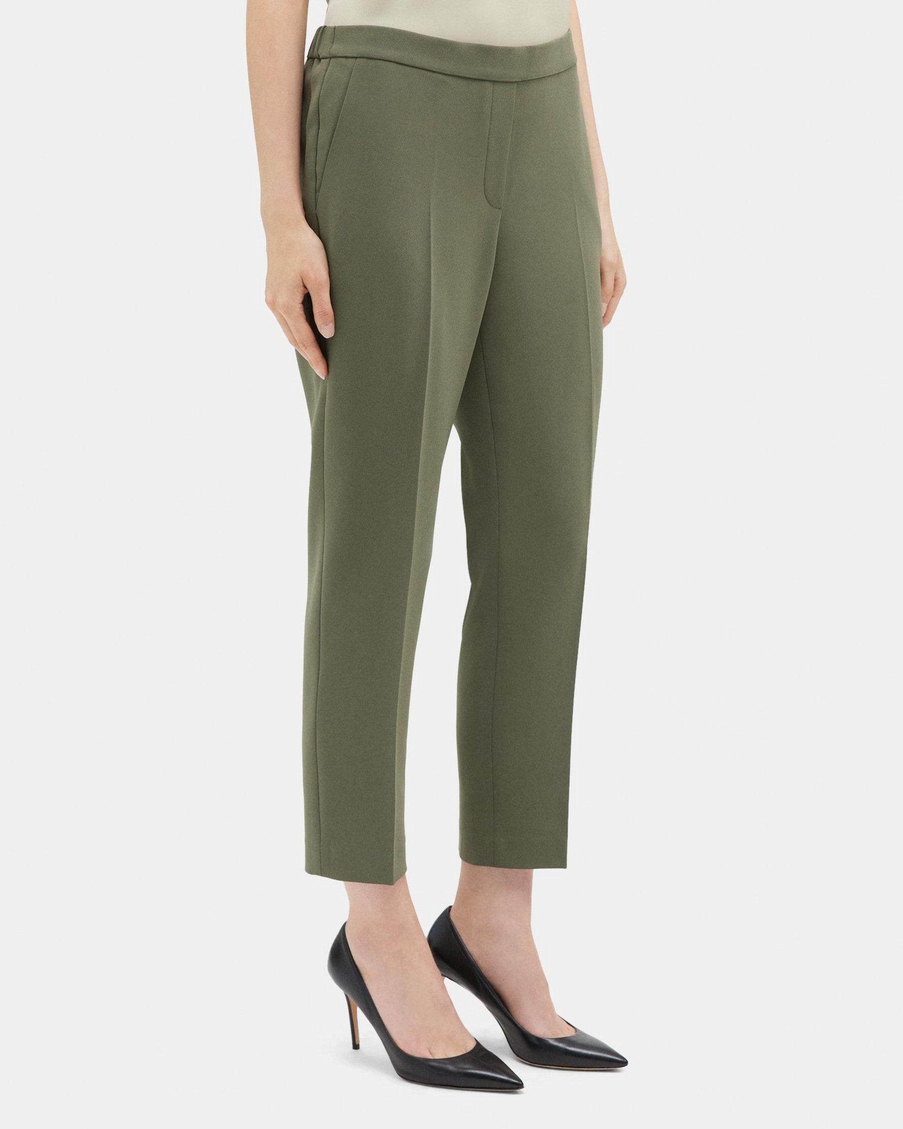 Cropped Slim Pull-On Pant in Crepe Product Image