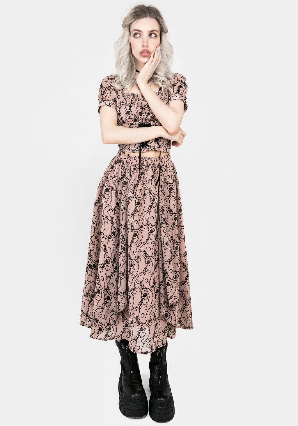 Rosethorn Ruffle Midi Skirt Product Image