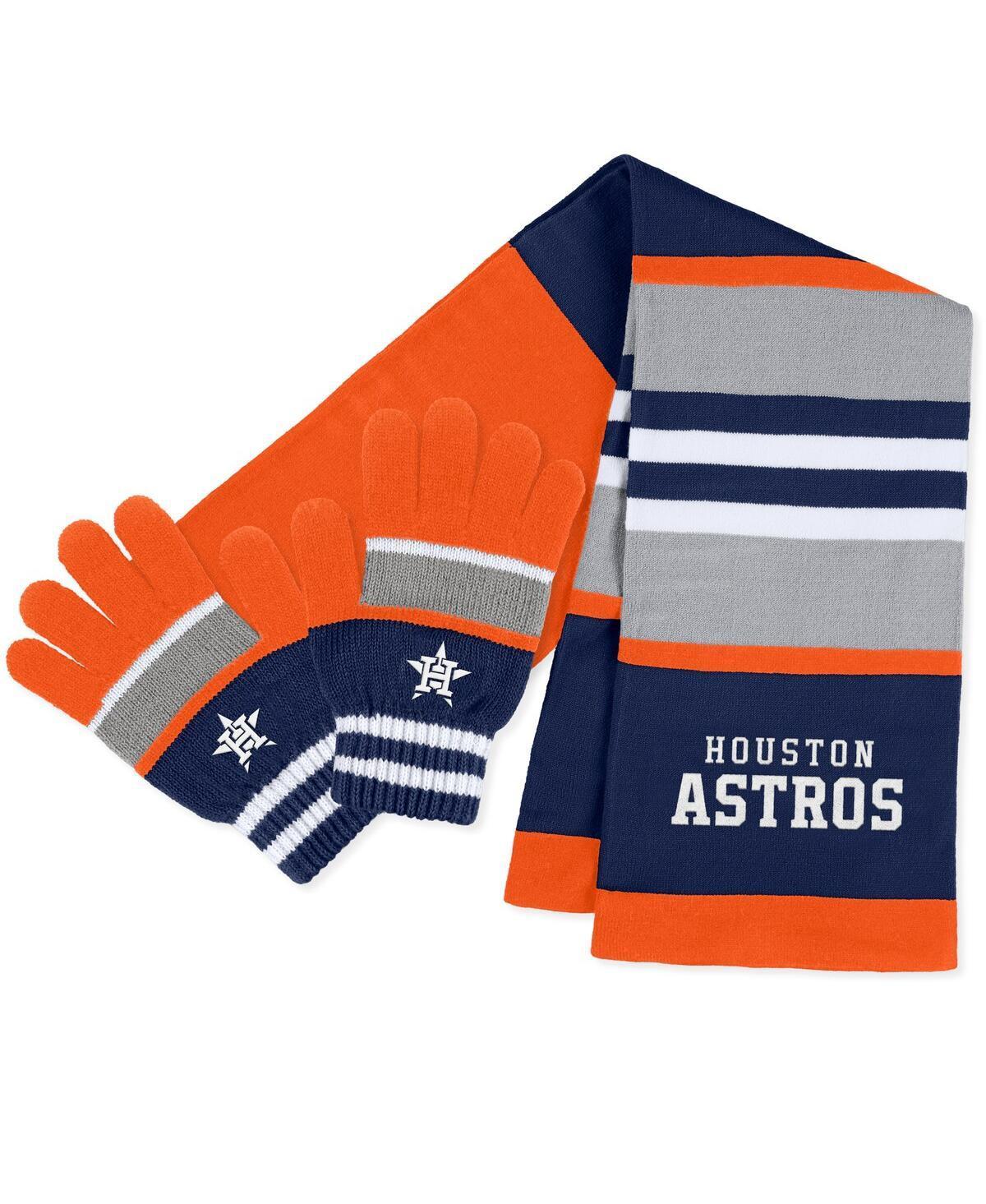 Womens Wear by Erin Andrews Houston Astros Stripe Glove and Scarf Set Product Image