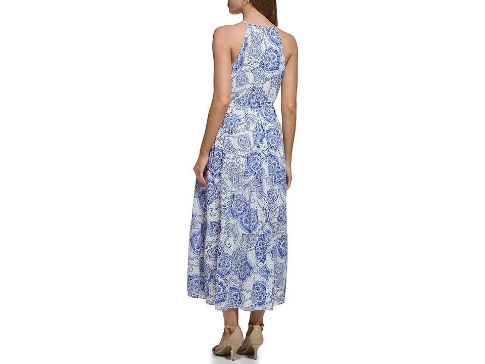 Tommy Hilfiger Sleeveless Halter Neck Tiered Printed Maxi Dress Product Image