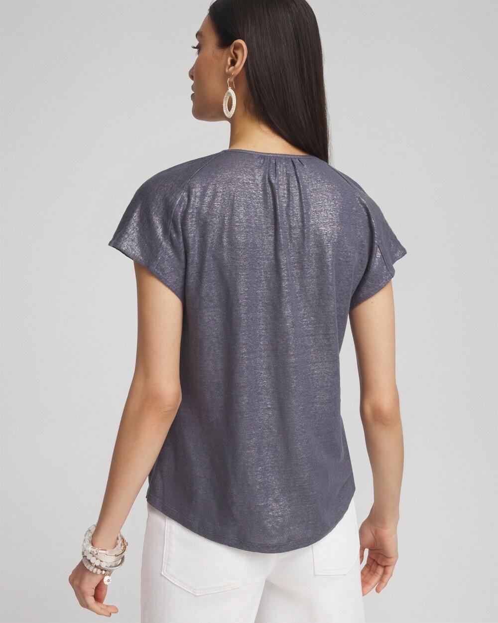 Touch of Cool™ Abstract Ruched Banded Hem Top Product Image