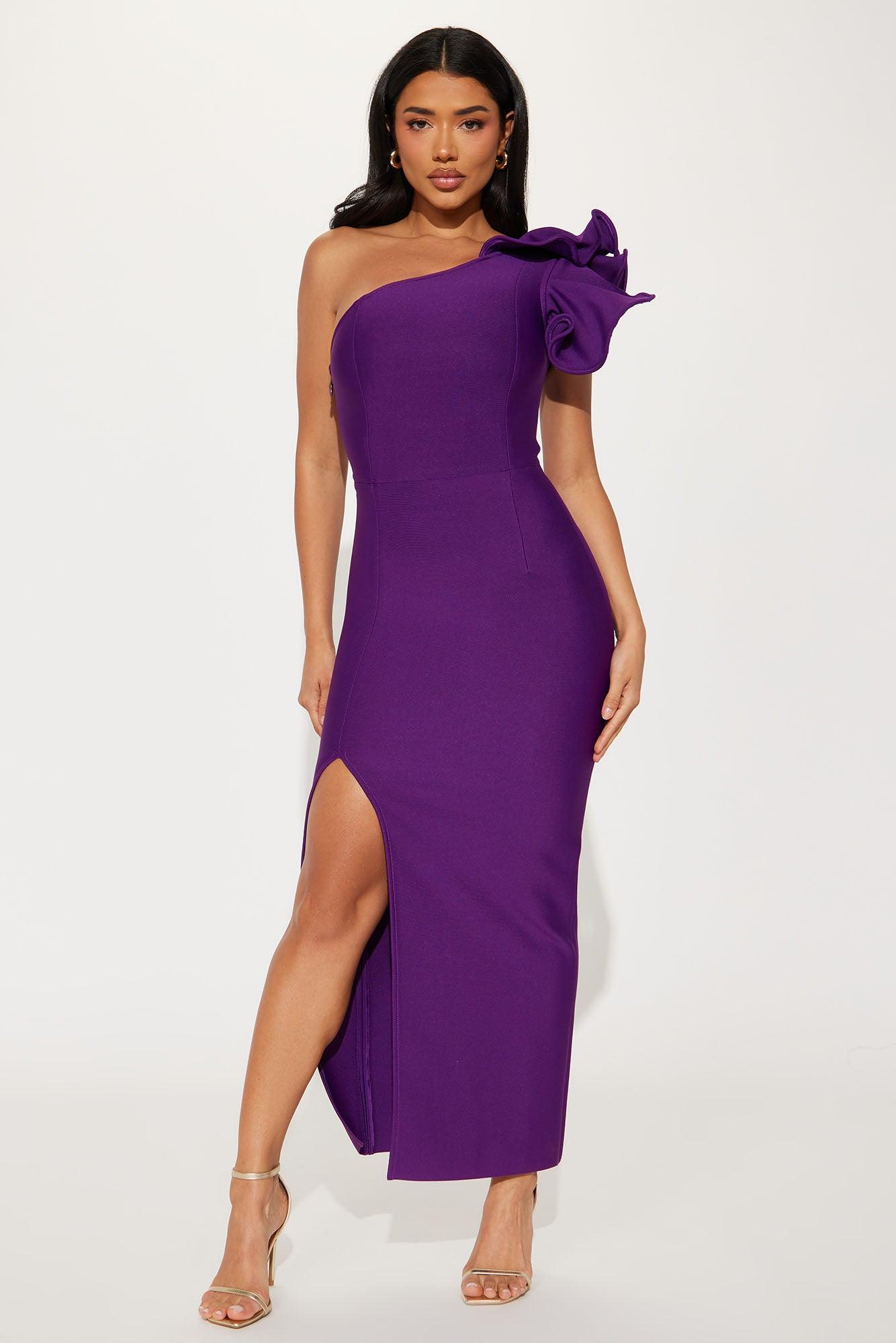 Make A Statement Bandage Maxi Dress - Plum Product Image