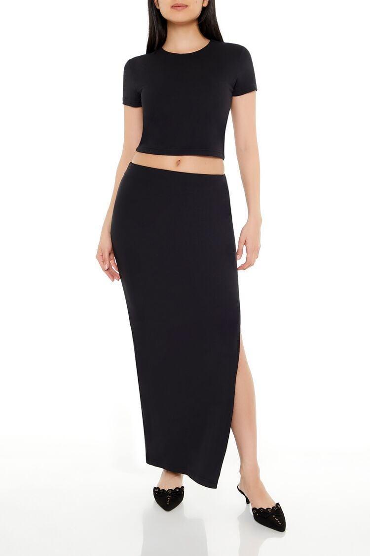 Cropped Tee & Maxi Skirt Set | Forever 21 Product Image