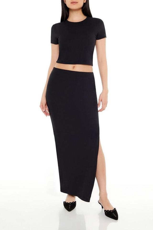 Cropped Tee & Maxi Skirt Set | Forever 21 Product Image