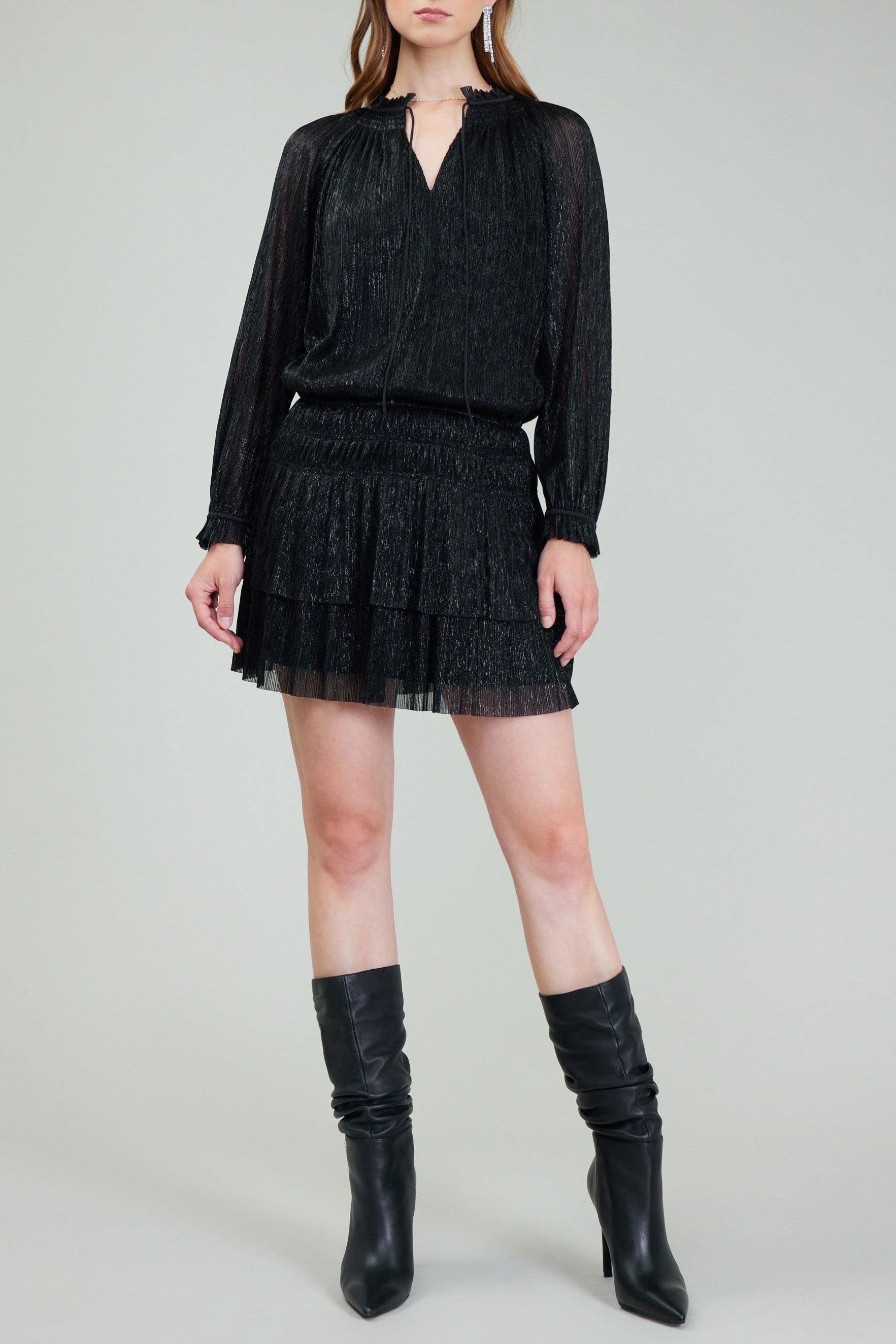 Lurex Pleated Mini Dress Product Image