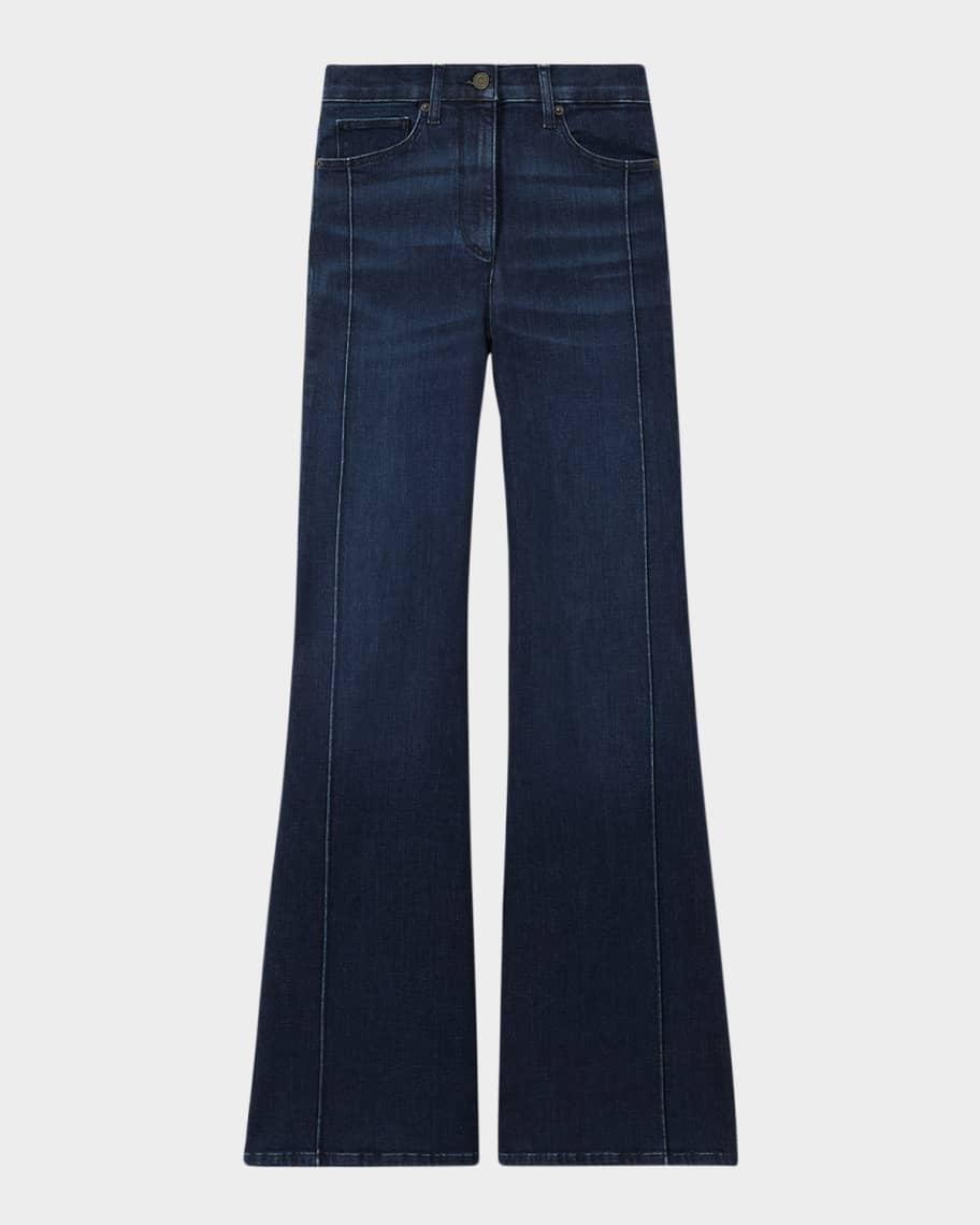 Heather Wide-Leg Stretch Cotton Jeans Product Image