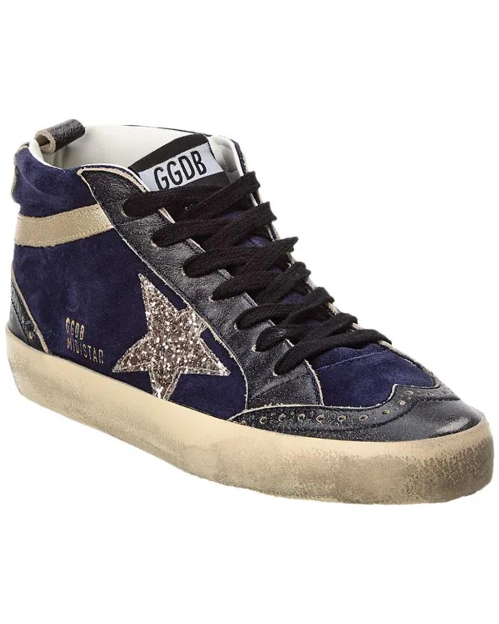 Mid-star Medieval Blue Glitter Star Leather Sneaker Product Image