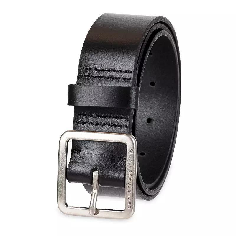 Womens & Plus Levis Square Center Bar Buckle Leather Belt Product Image