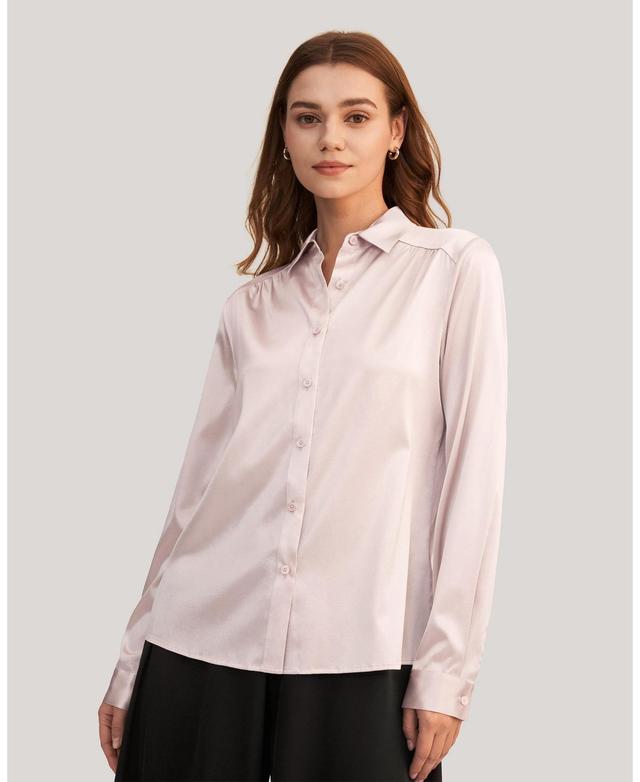 Lilysilk Womens Long Sleeves Collared Silk Blouse Product Image