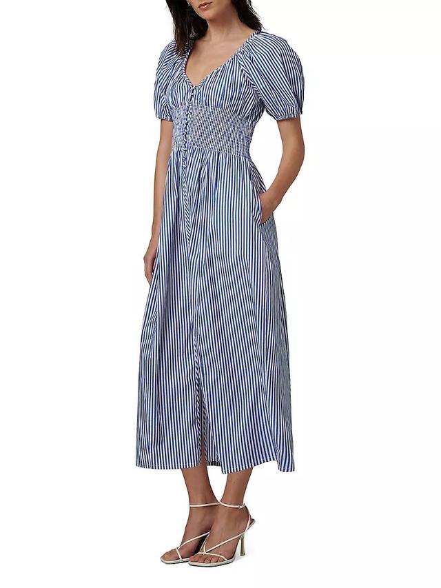 Monet Striped Cotton Midi-Dress Product Image