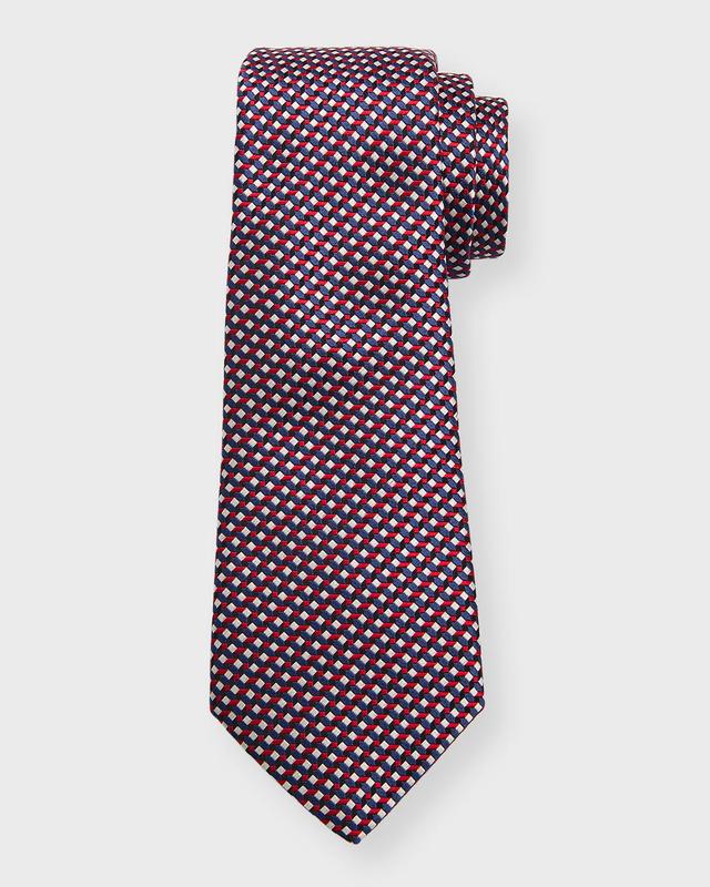 Mens Silk Jacquard Geometric Tie Product Image