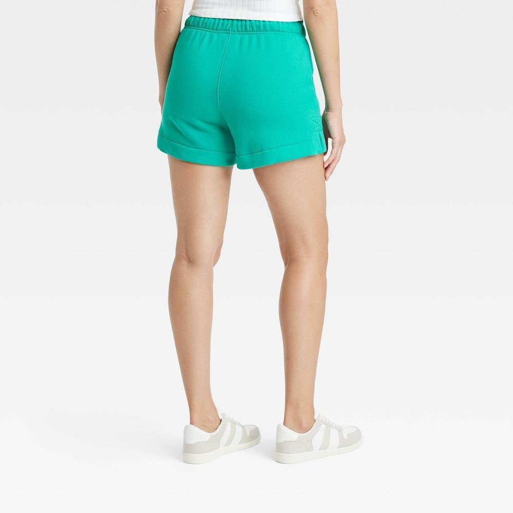 Womens Mid-Rise Fleece Shorts - Universal Thread Emerald XS Product Image