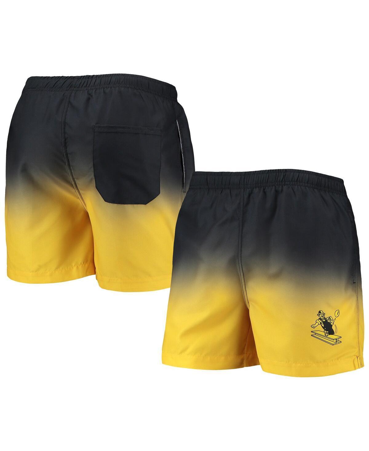 Mens FOCO /Gold Pittsburgh Steelers Retro Dip-Dye Swim Shorts Product Image