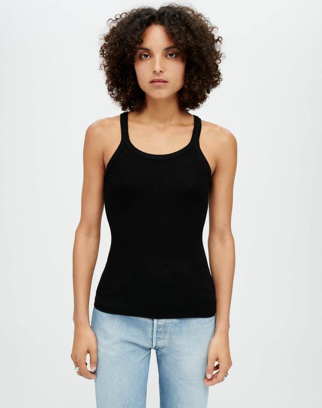 Hanes Ribbed Tank - Black Product Image