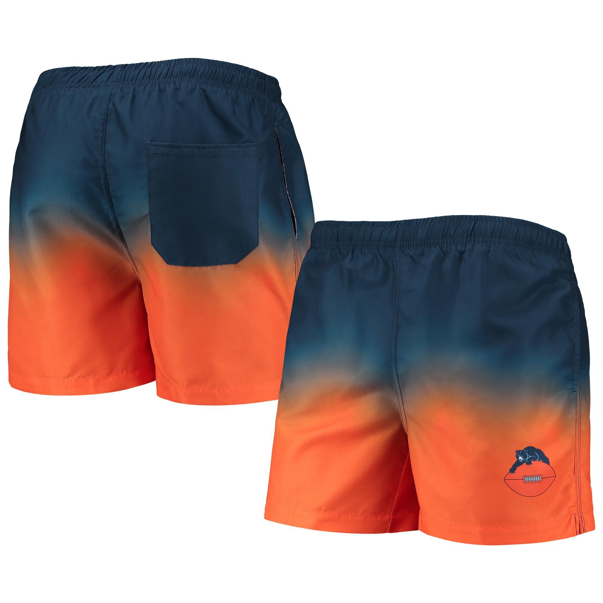 Mens FOCO /Orange Chicago Bears Retro Dip-Dye Swim Shorts Blue Product Image