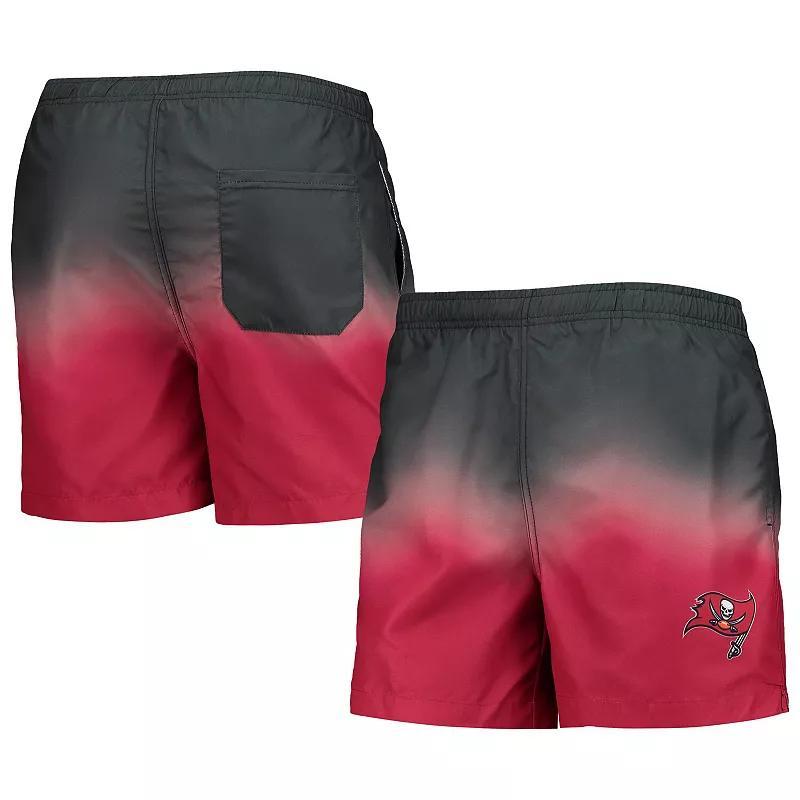 Mens FOCO Red Tampa Bay Buccaneers Dip-Dye Swim Shorts Product Image