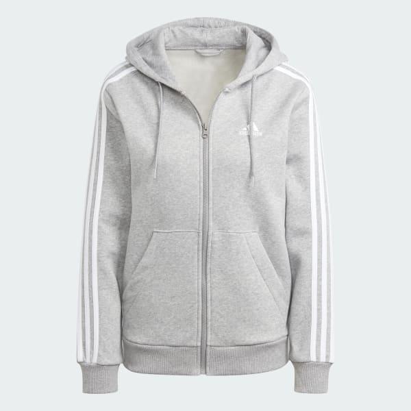 Essentials 3-Stripes Full-Zip Fleece Hoodie Product Image