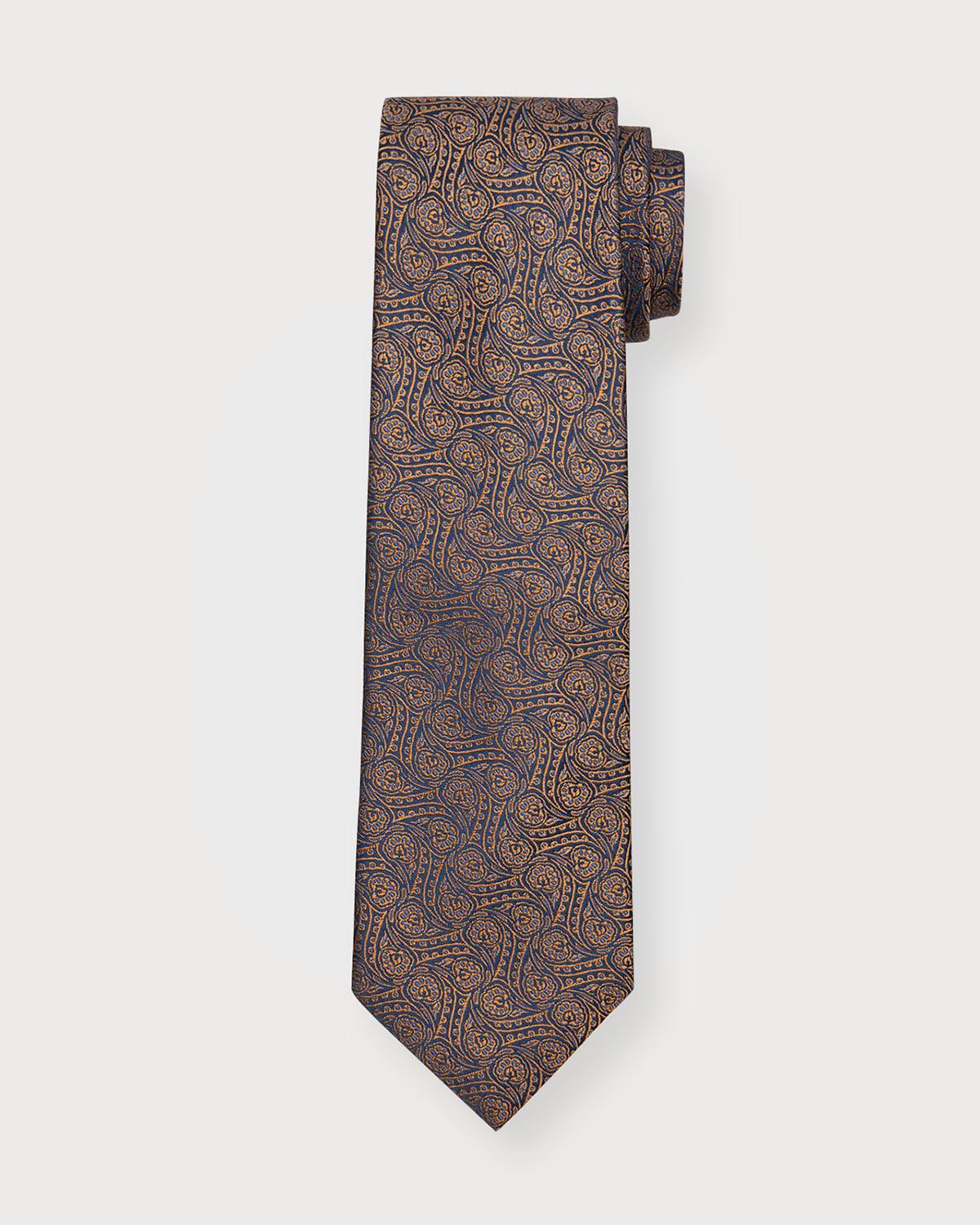 Mens Medallion Jacquard Silk Tie Product Image