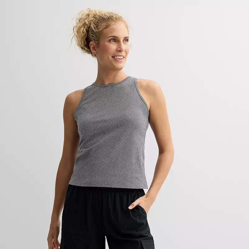 Womens Tek Gear Ultrastretch High Neck Tank Top Grey Product Image