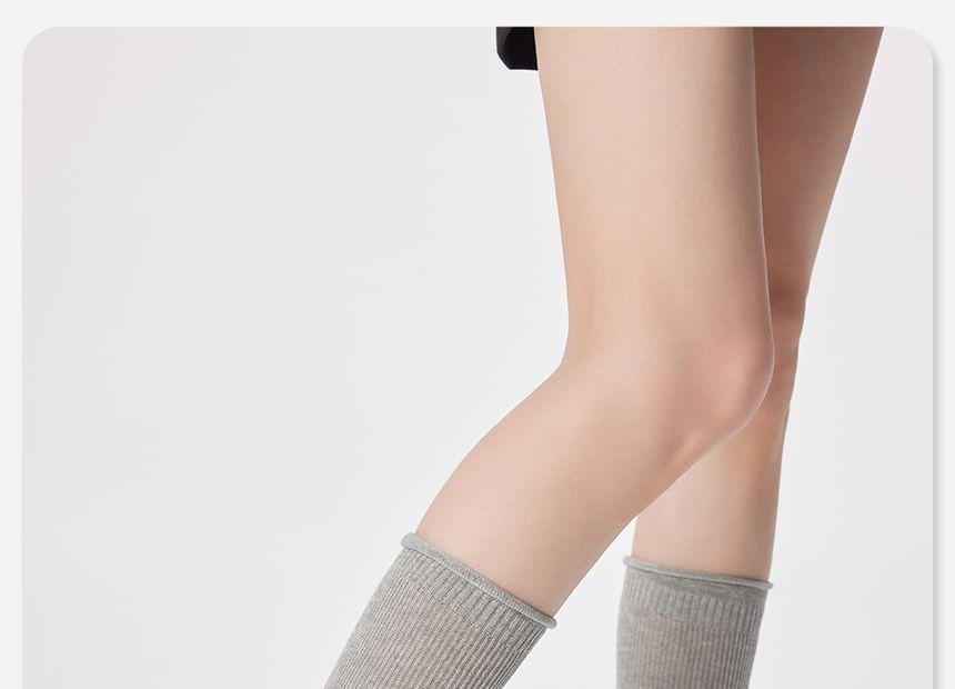 Plain Ribbed Tall Socks Product Image