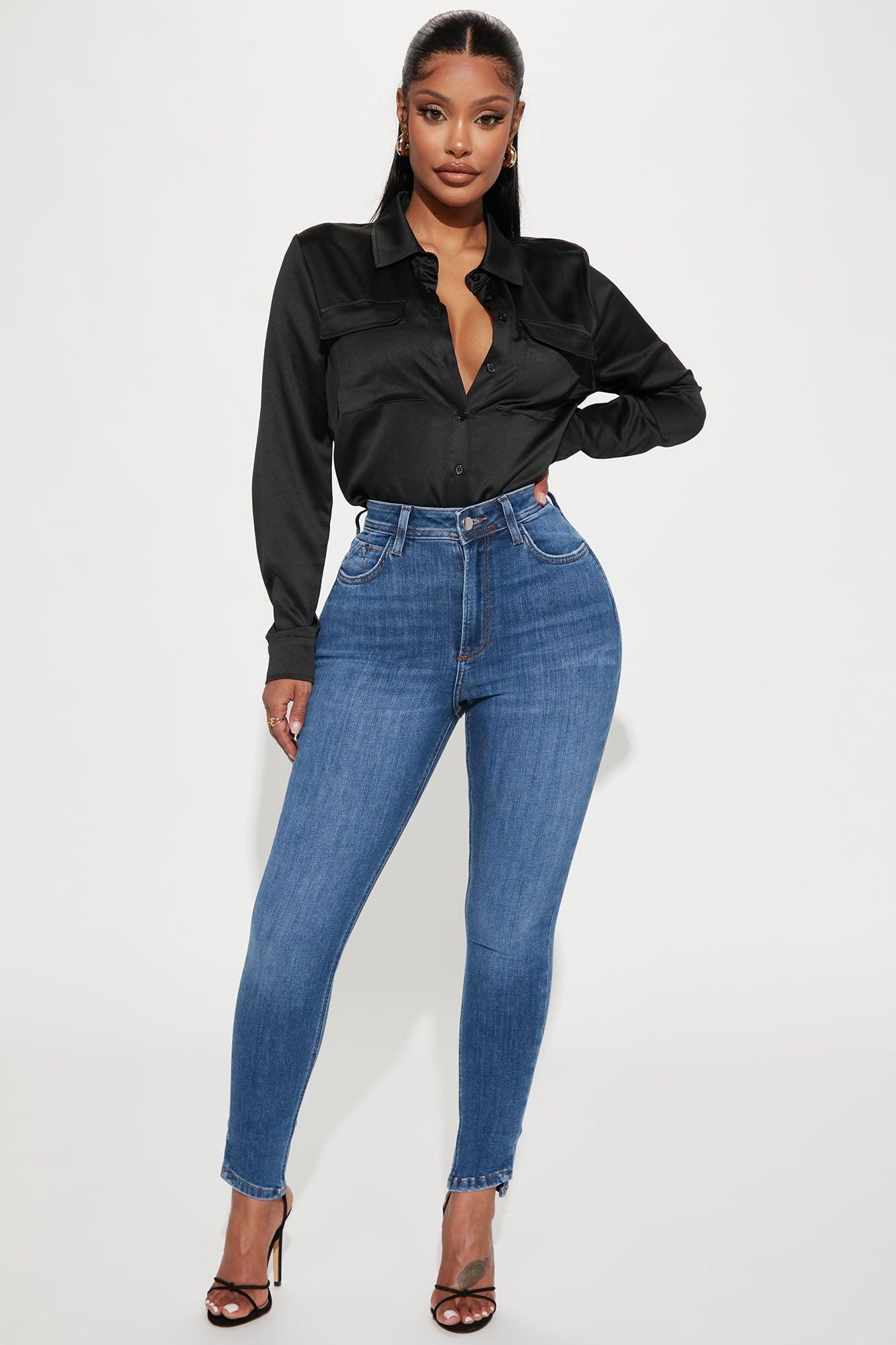 Deluxe Super Stretch High Rise Skinny Jean - Medium Wash Product Image