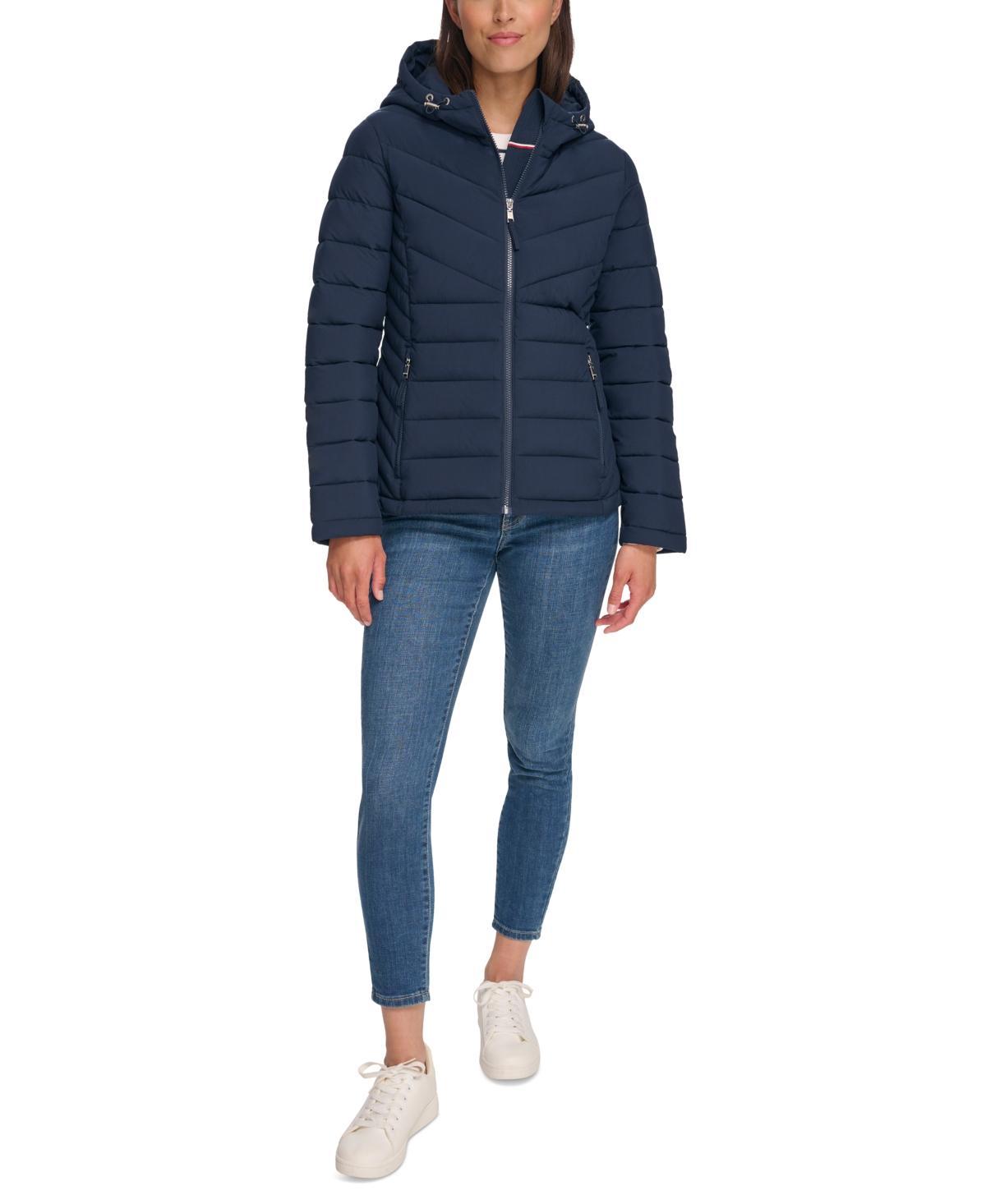 Tommy Hilfiger Womens Hooded Packable Puffer Coat Product Image