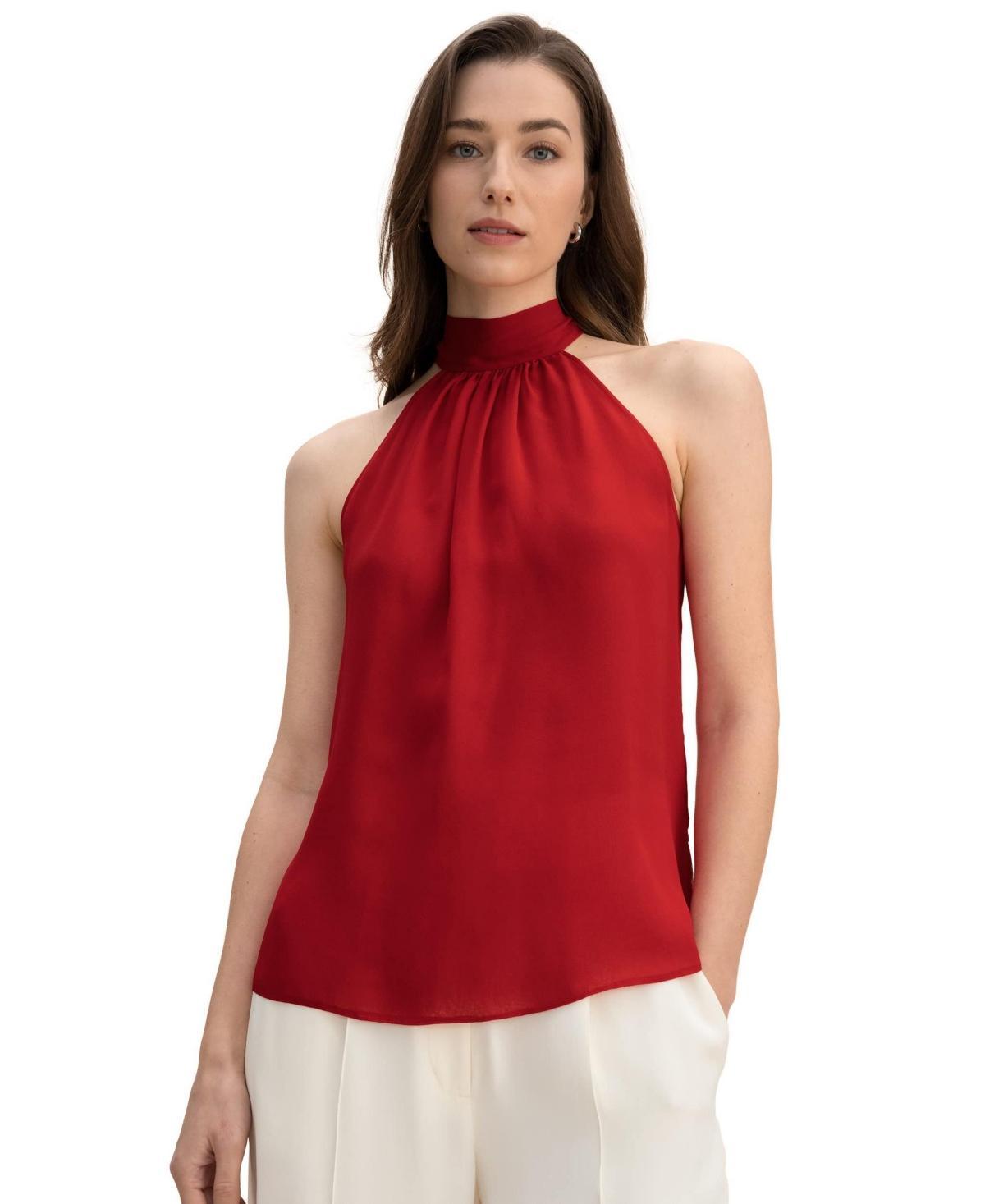 Silk Georgette Halter Neck Top for Women Product Image