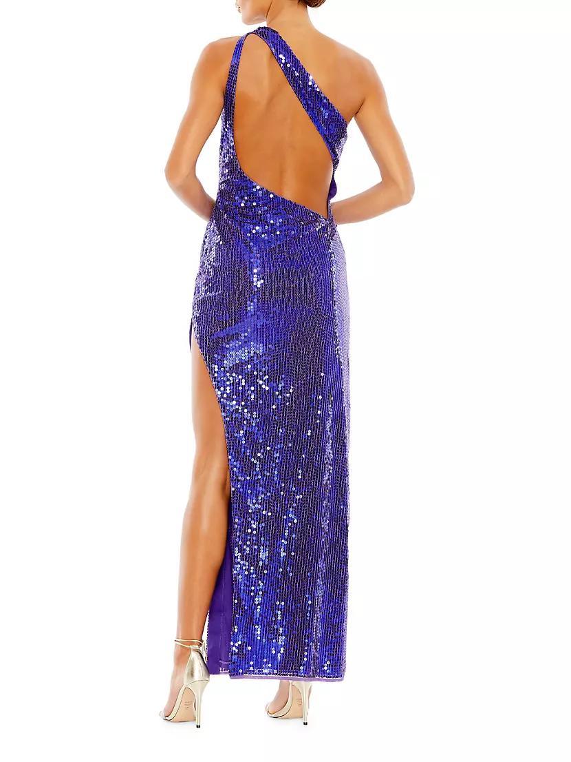 Sequined One-Shoulder Gown Product Image