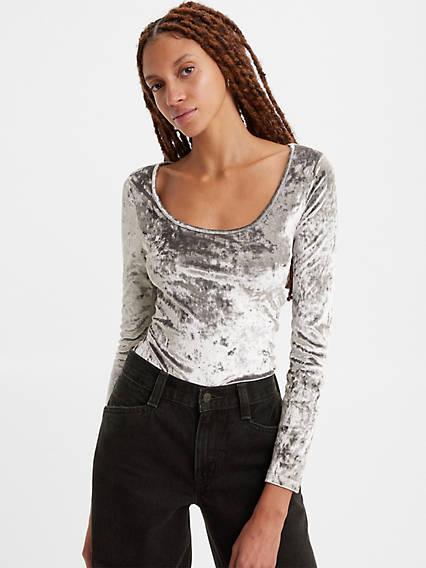 Levi's Long Sleeve Velvet Open Neck Shirt - Women's Product Image