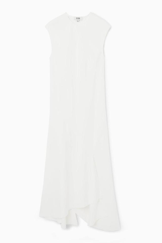 DRAPED ASYMMETRIC MAXI DRESS Product Image