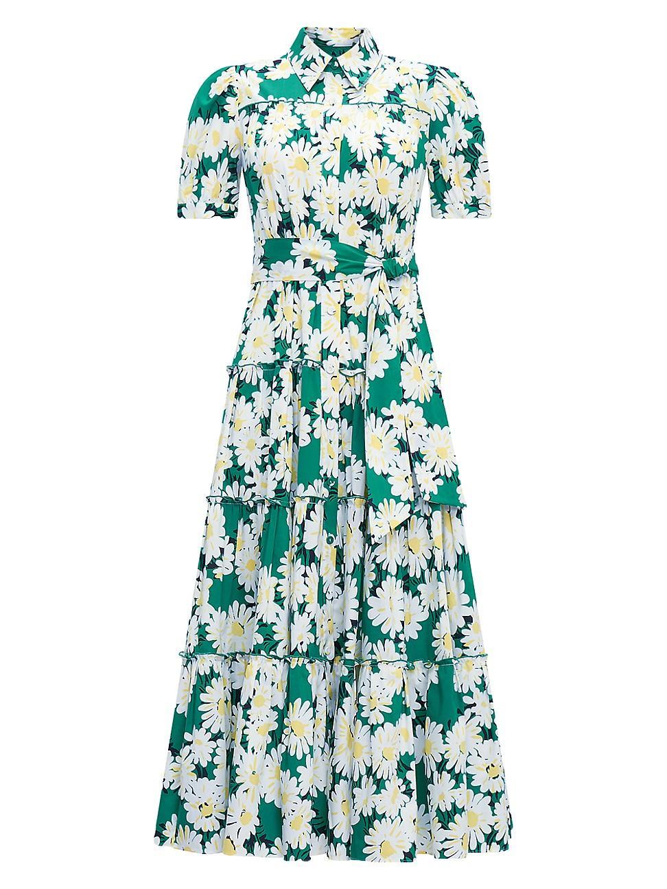 Womens Queena Daisy Tiered Midi-Dress product image