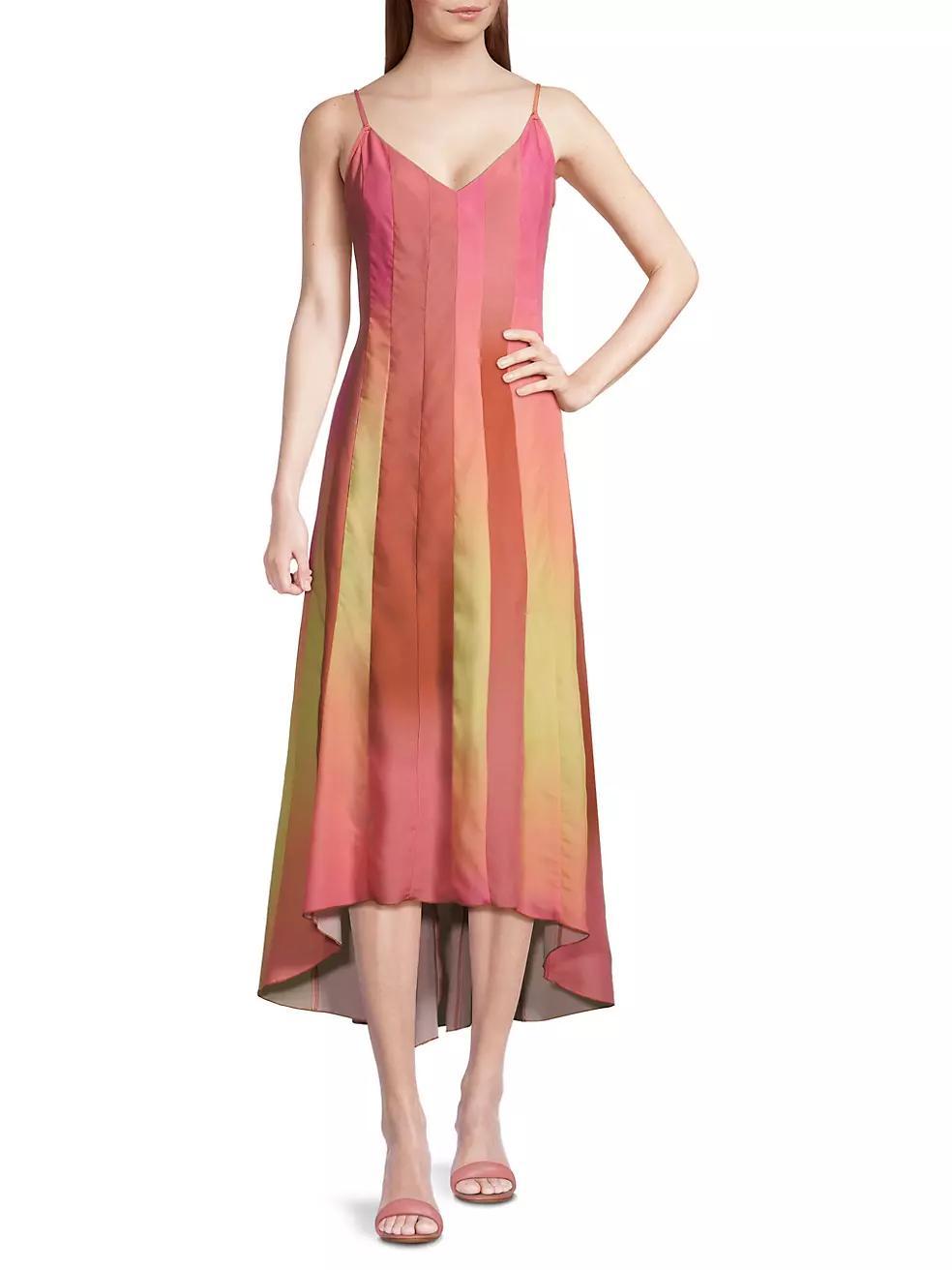 Ombré Spliced Midi Dress Product Image