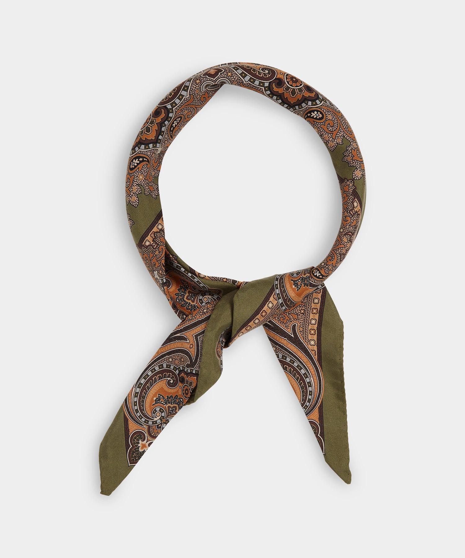 Silk Paisley Neckerchief in Light Sage Product Image