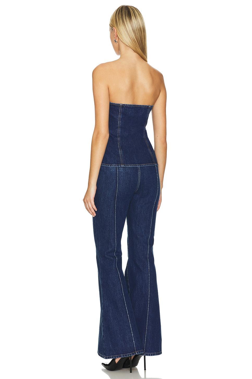 Denim Bandeau Jumpsuit self-portrait Product Image