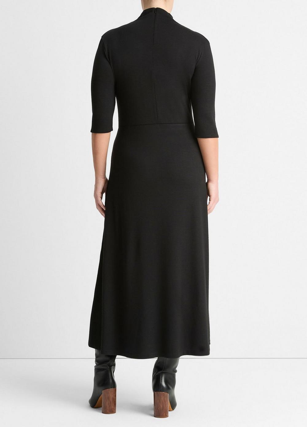 Elbow-Sleeve Turtleneck Dress Product Image