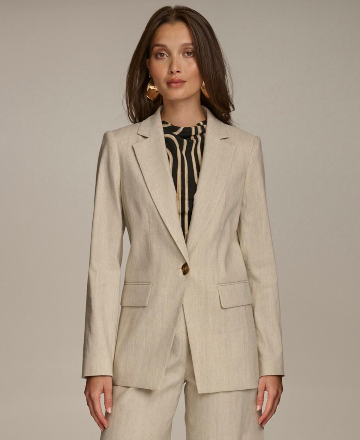 Donna Karan Womens One-Button Long-Sleeve Blazer Product Image