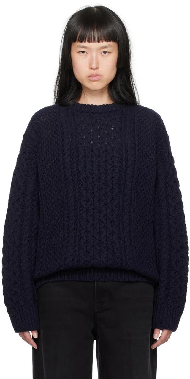 Navy Chunky Sweater In 016 Navy Product Image