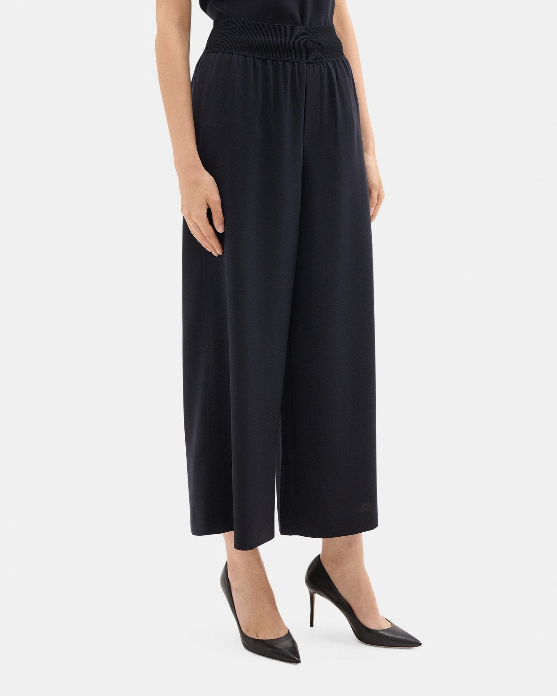 Cropped Pull-On Pant in Crepe Product Image