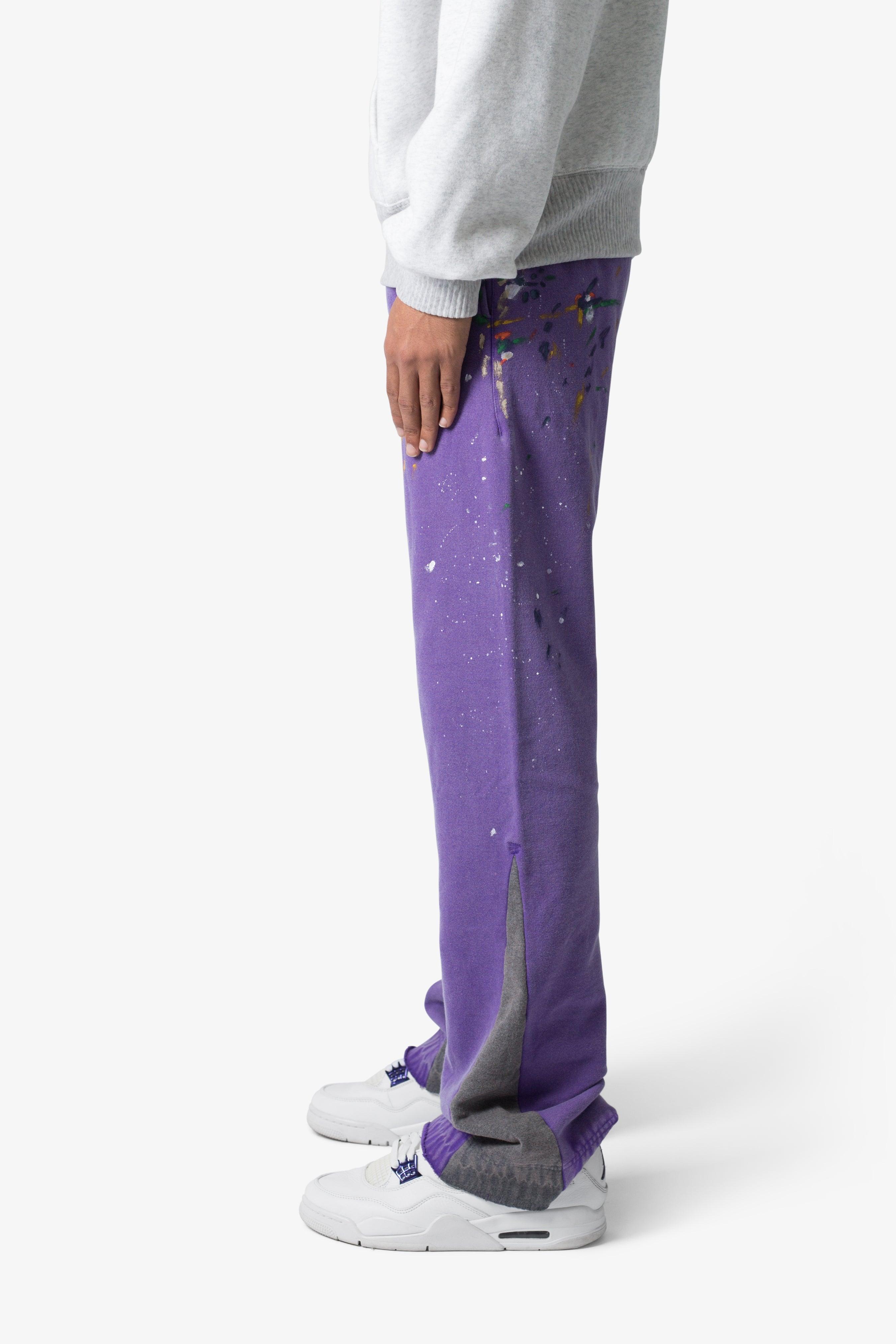 Contrast Bootcut Sweatpants - Purple Product Image